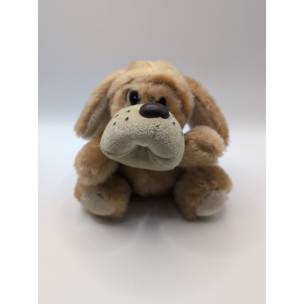 Vintage Dan Dee 1987 Tiny Little Puppy Dog Plush Stuffed Animal 5" Grumpy Sad